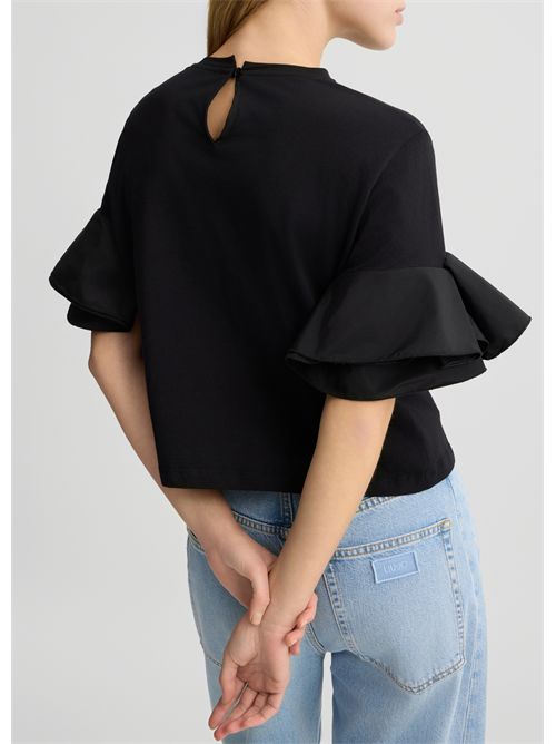 t-shirt woman black LIU JO | CA5006J6308/22222